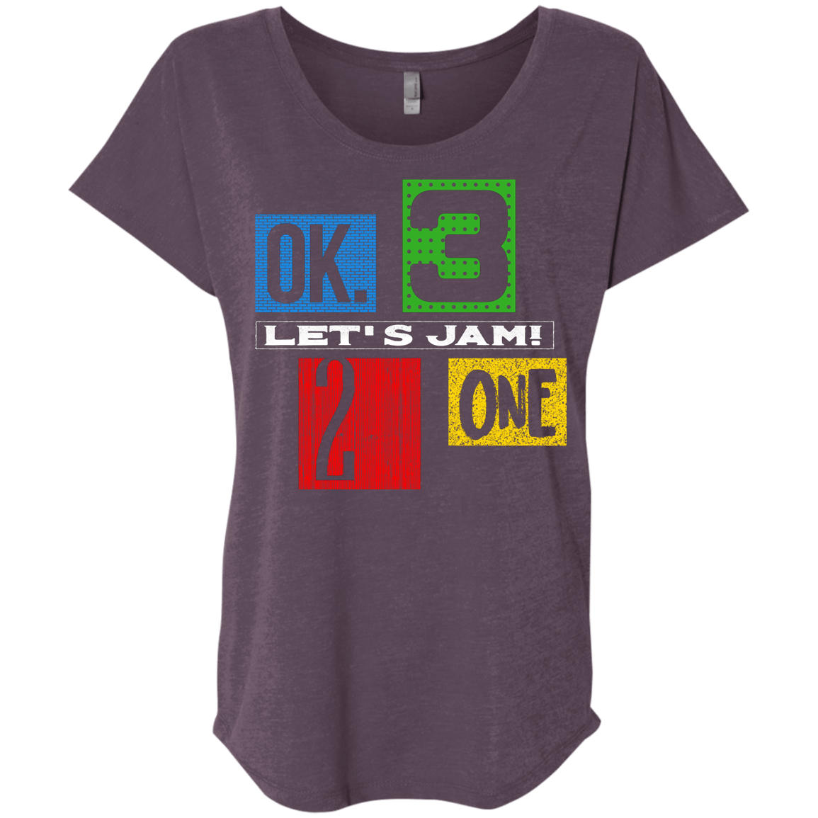 T-Shirts Vintage Purple / X-Small Let's Jam Triblend Dolman Sleeve