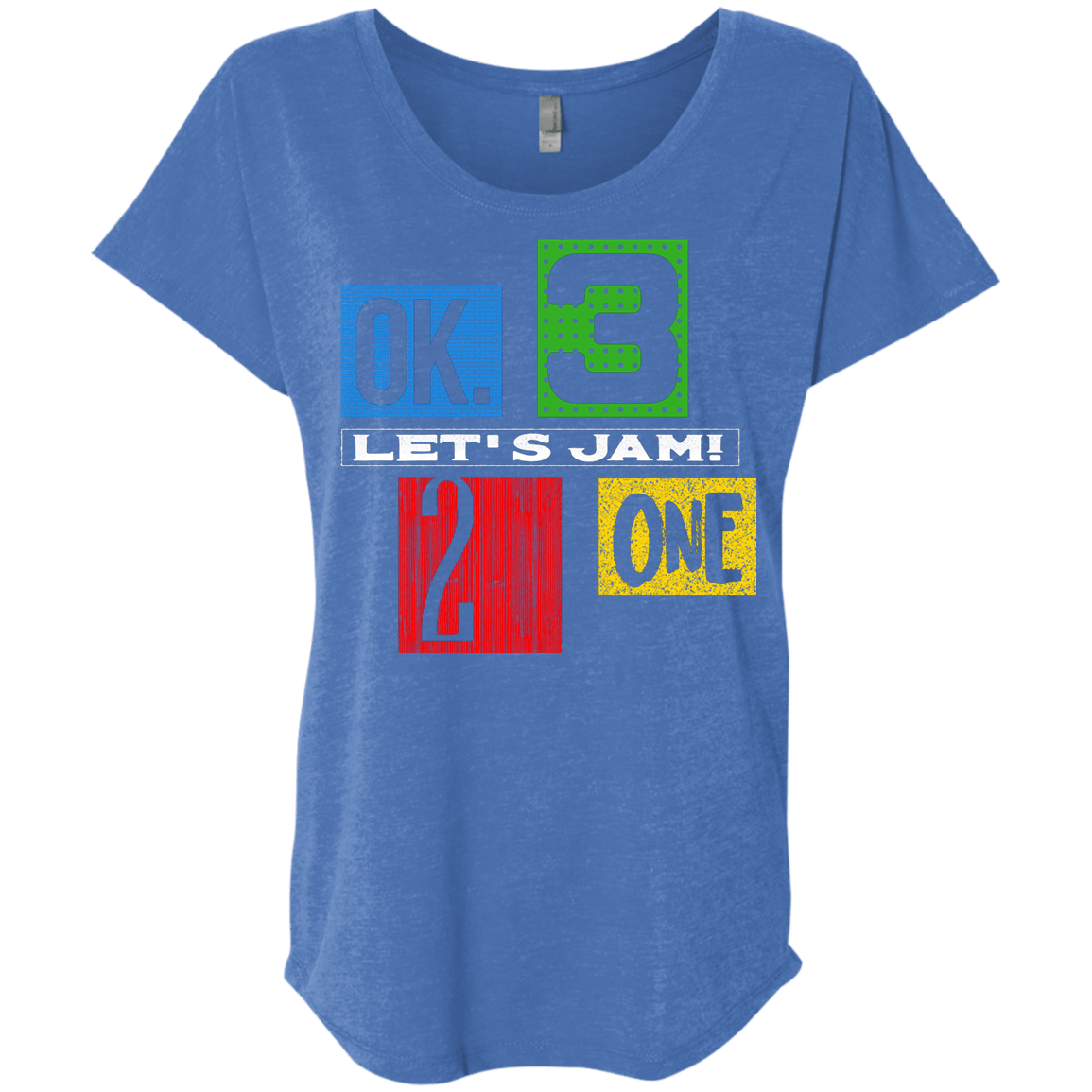 T-Shirts Vintage Royal / X-Small Let's Jam Triblend Dolman Sleeve