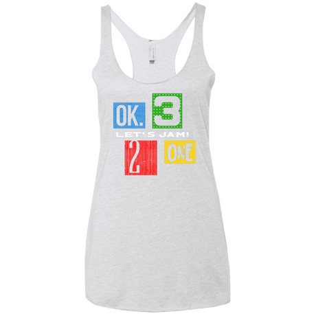 T-Shirts Heather White / X-Small Let's Jam Women's Triblend Racerback Tank