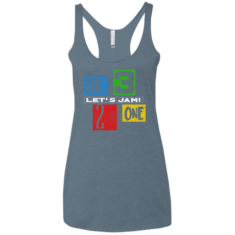 T-Shirts Indigo / X-Small Let's Jam Women's Triblend Racerback Tank