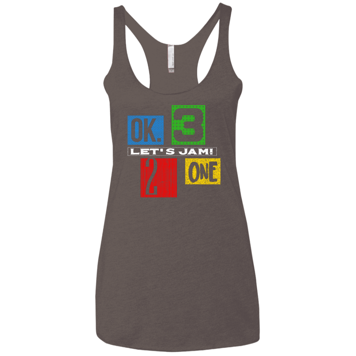 T-Shirts Macchiato / X-Small Let's Jam Women's Triblend Racerback Tank