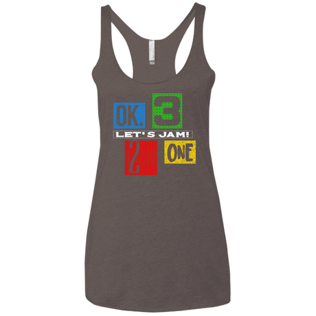 T-Shirts Macchiato / X-Small Let's Jam Women's Triblend Racerback Tank