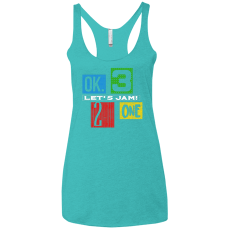 T-Shirts Tahiti Blue / X-Small Let's Jam Women's Triblend Racerback Tank