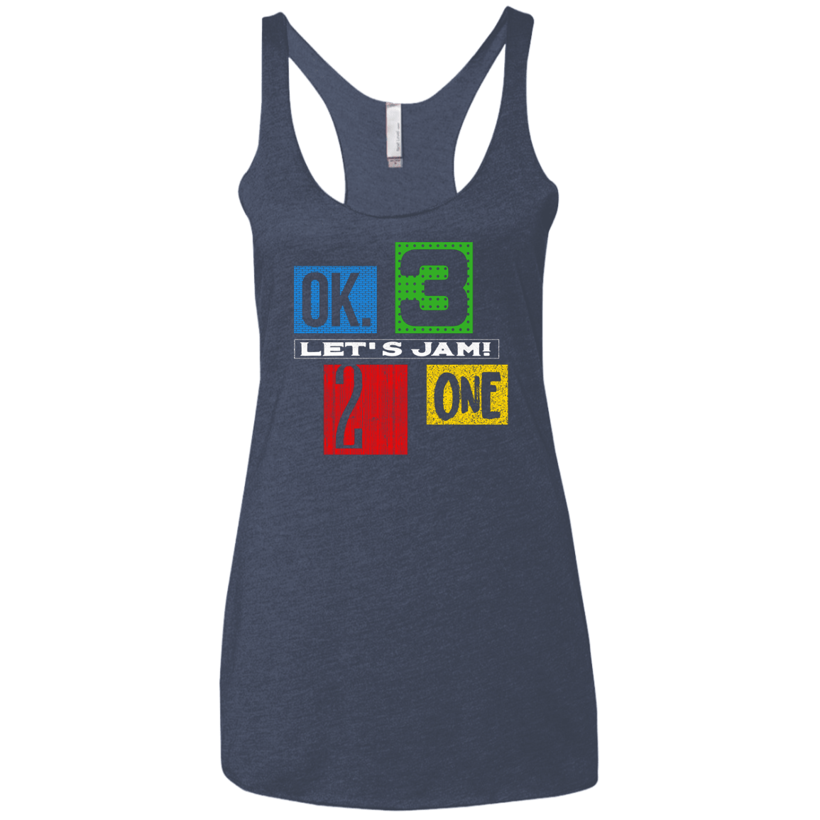 T-Shirts Vintage Navy / X-Small Let's Jam Women's Triblend Racerback Tank
