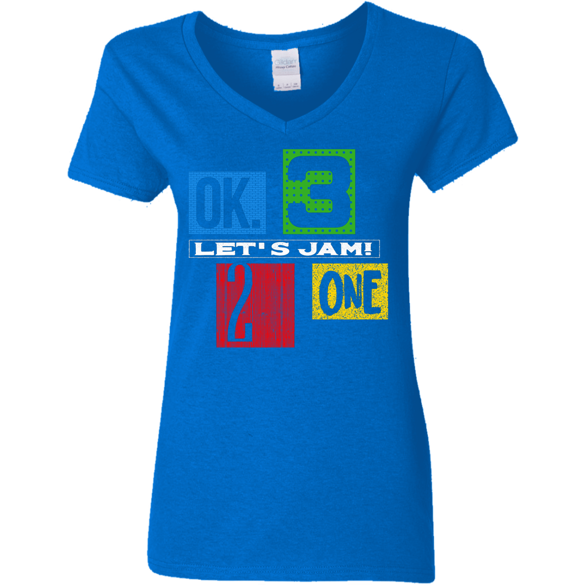 T-Shirts Royal / S Let's Jam Women's V-Neck T-Shirt