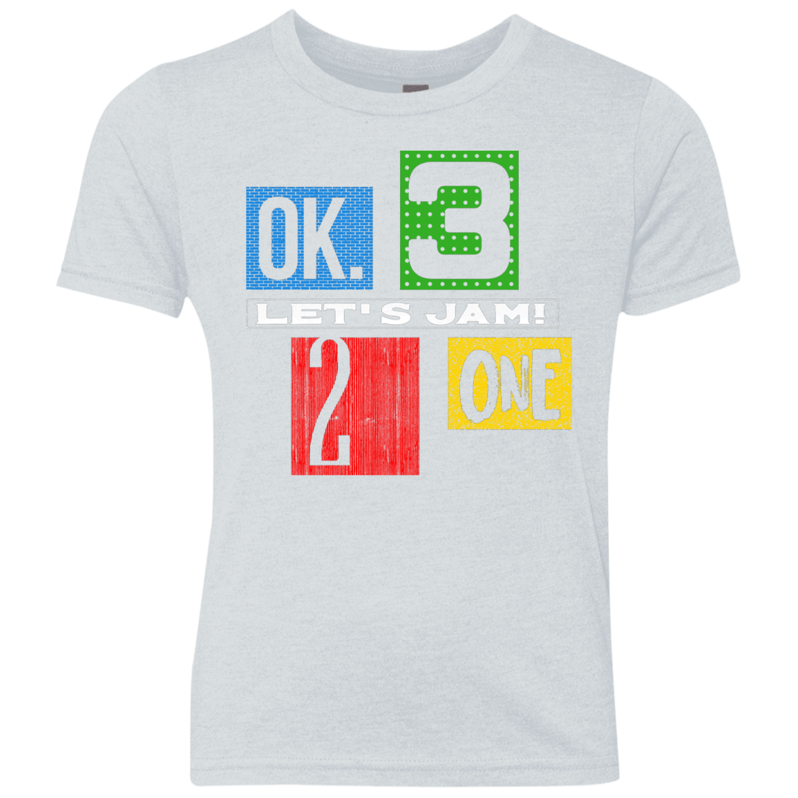 T-Shirts Heather White / YXS Let's Jam Youth Triblend T-Shirt