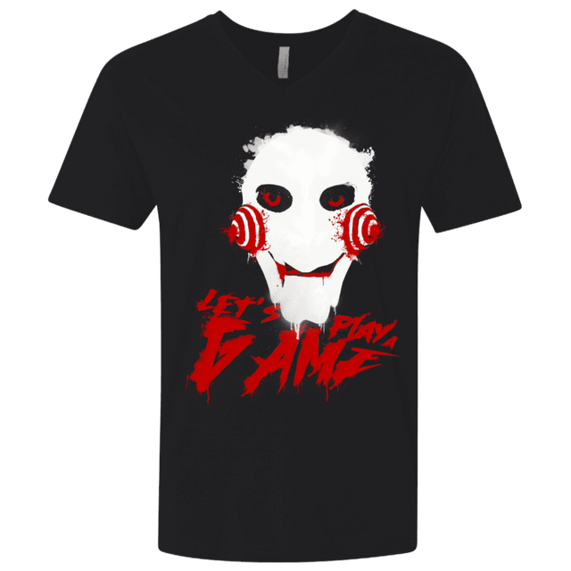 T-Shirts Black / X-Small Let's Play A Game Men's Premium V-Neck