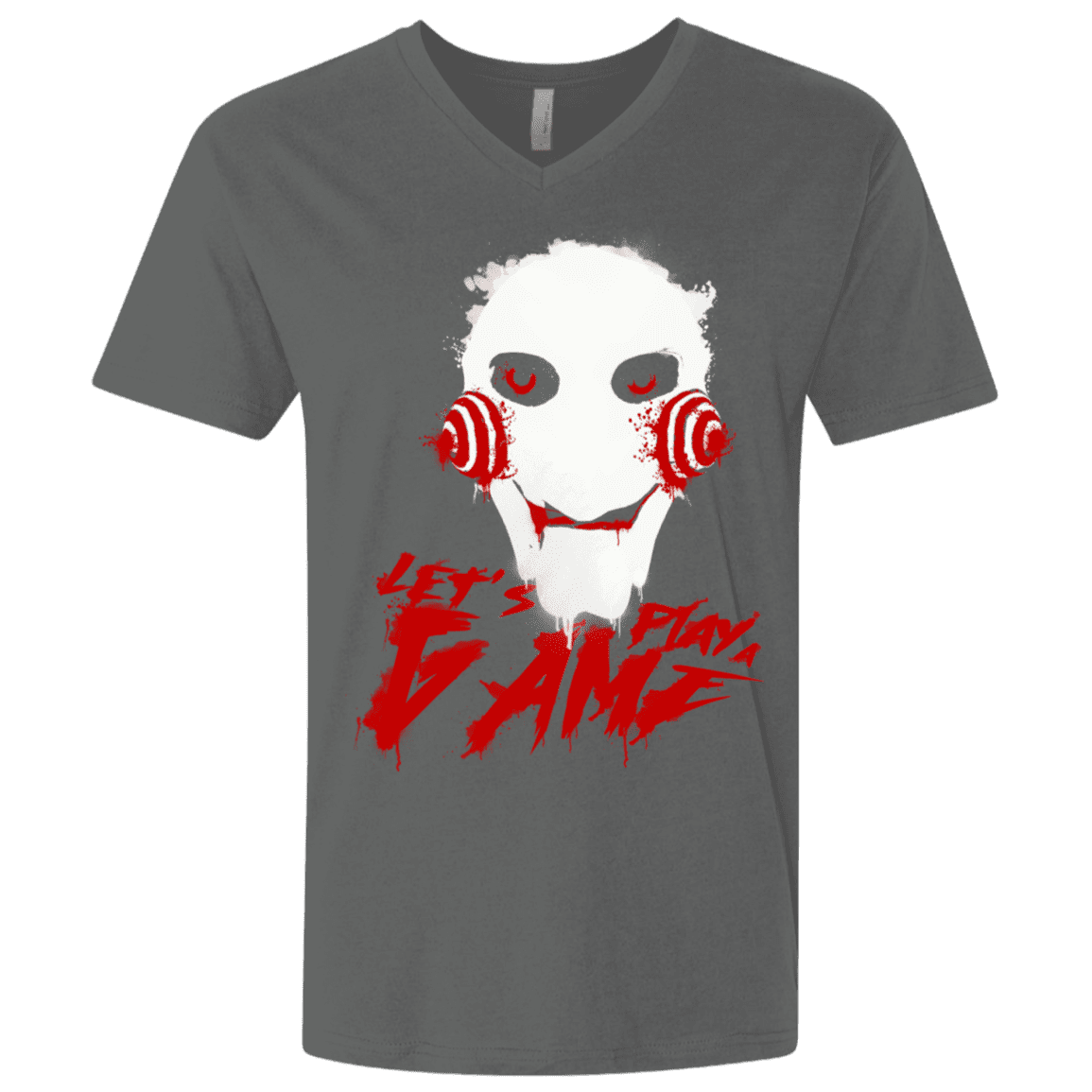 T-Shirts Heavy Metal / X-Small Let's Play A Game Men's Premium V-Neck