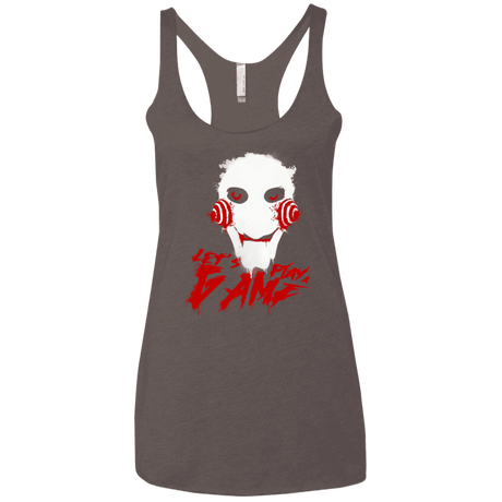 T-Shirts Macchiato / X-Small Let's Play A Game Women's Triblend Racerback Tank