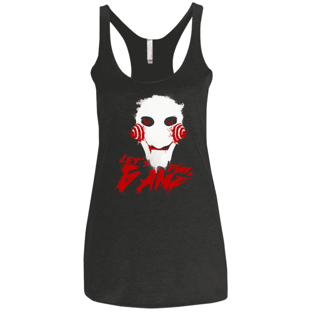 T-Shirts Vintage Black / X-Small Let's Play A Game Women's Triblend Racerback Tank