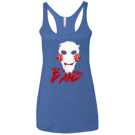 T-Shirts Vintage Royal / X-Small Let's Play A Game Women's Triblend Racerback Tank