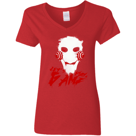 T-Shirts Red / S Let's Play A Game Women's V-Neck T-Shirt