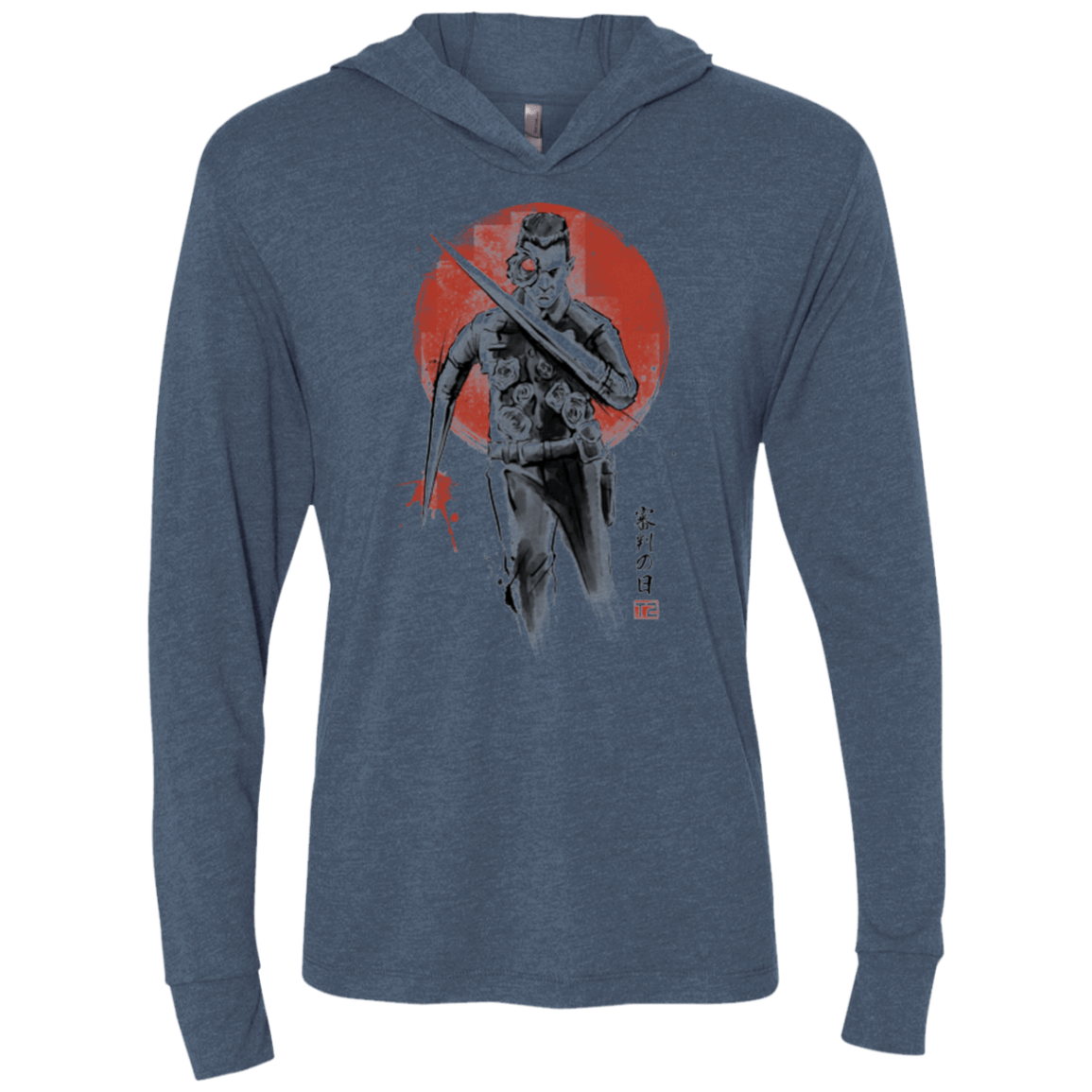 T-Shirts Indigo / X-Small Lethal Machine Triblend Long Sleeve Hoodie Tee