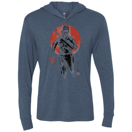 T-Shirts Indigo / X-Small Lethal Machine Triblend Long Sleeve Hoodie Tee