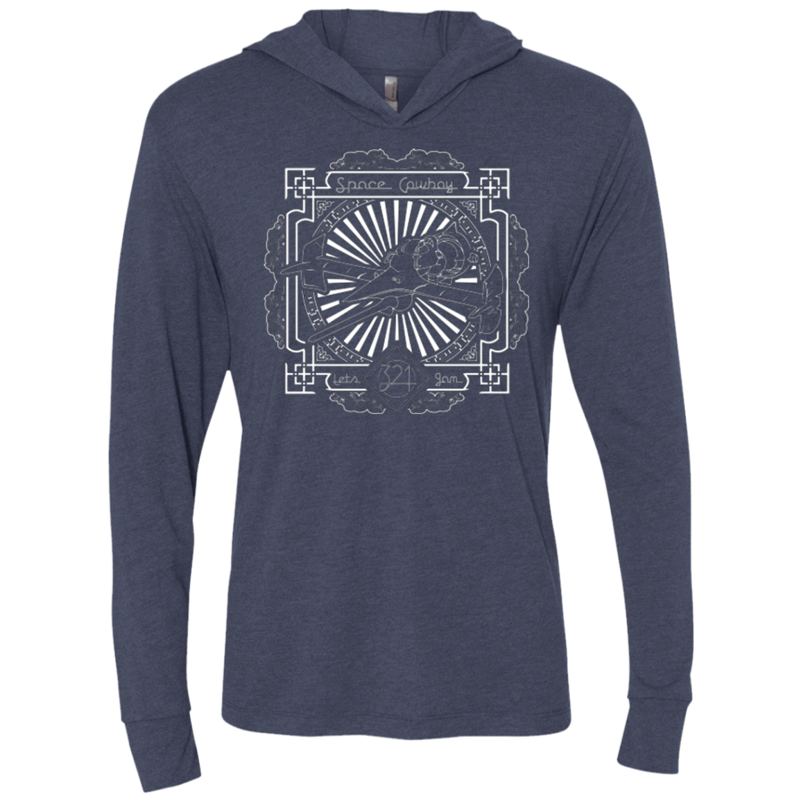 T-Shirts Vintage Navy / X-Small Lets Jam 2 Triblend Long Sleeve Hoodie Tee