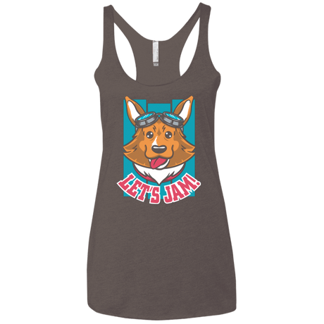 T-Shirts Macchiato / X-Small Lets Jam (2) Women's Triblend Racerback Tank