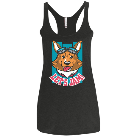 T-Shirts Vintage Black / X-Small Lets Jam (2) Women's Triblend Racerback Tank