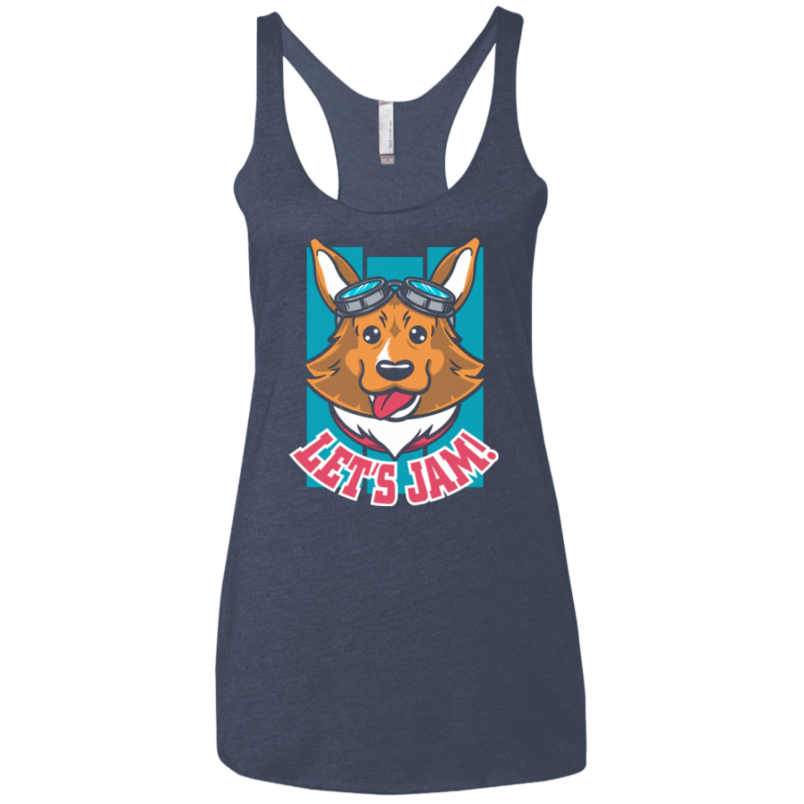 T-Shirts Vintage Navy / X-Small Lets Jam (2) Women's Triblend Racerback Tank