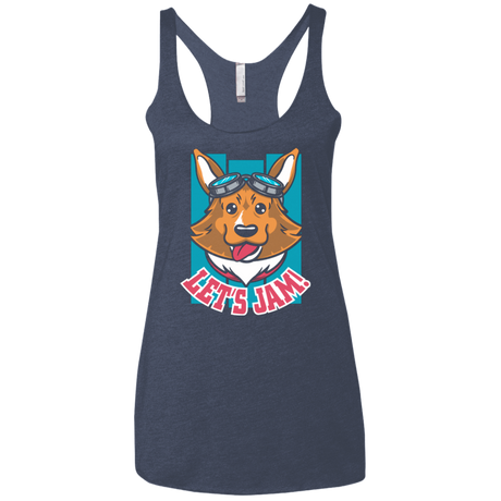 T-Shirts Vintage Navy / X-Small Lets Jam (2) Women's Triblend Racerback Tank