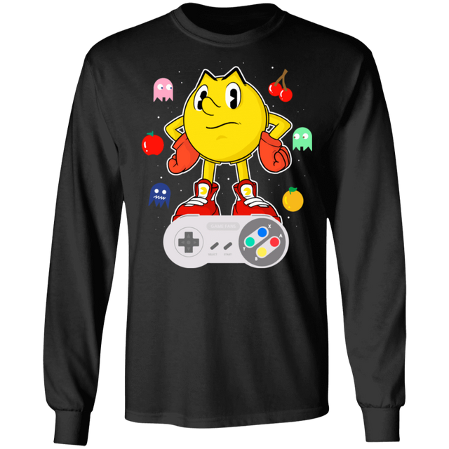 T-Shirts Black / S Lever Pac-Man Men's Long Sleeve T-Shirt