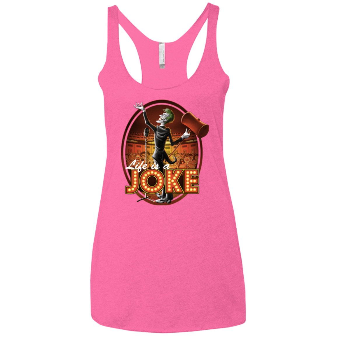 T-Shirts Vintage Pink / X-Small Life Is A Joke Women's Triblend Racerback Tank