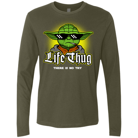 T-Shirts Military Green / Small Life thug Men's Premium Long Sleeve