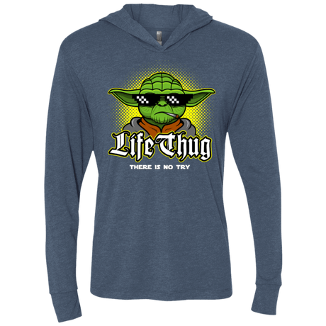T-Shirts Indigo / X-Small Life thug Triblend Long Sleeve Hoodie Tee