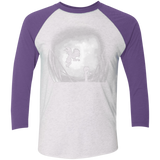 T-Shirts Heather White/Purple Rush / X-Small Light in Limbo Men's Triblend 3/4 Sleeve