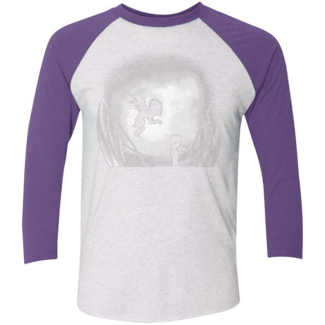 T-Shirts Heather White/Purple Rush / X-Small Light in Limbo Men's Triblend 3/4 Sleeve
