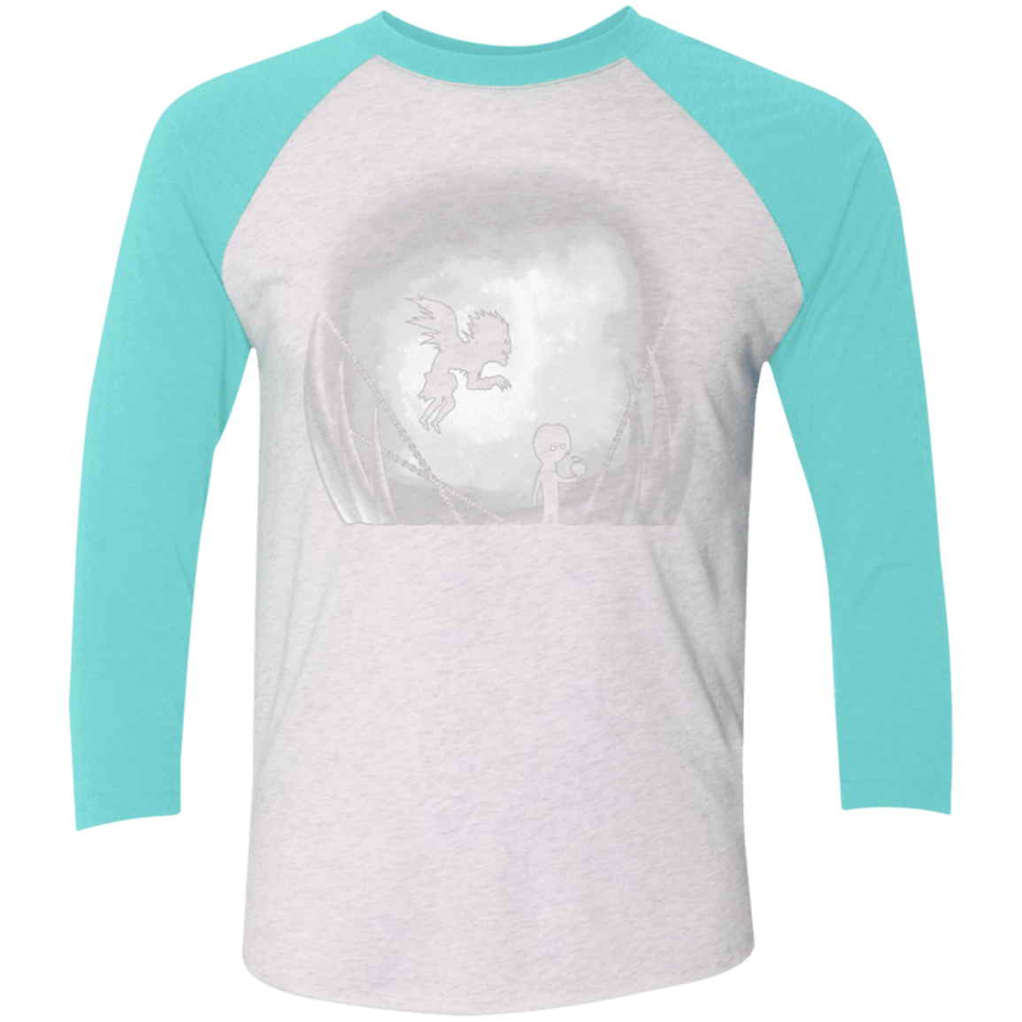 T-Shirts Heather White/Tahiti Blue / X-Small Light in Limbo Men's Triblend 3/4 Sleeve
