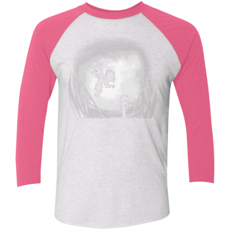 T-Shirts Heather White/Vintage Pink / X-Small Light in Limbo Men's Triblend 3/4 Sleeve