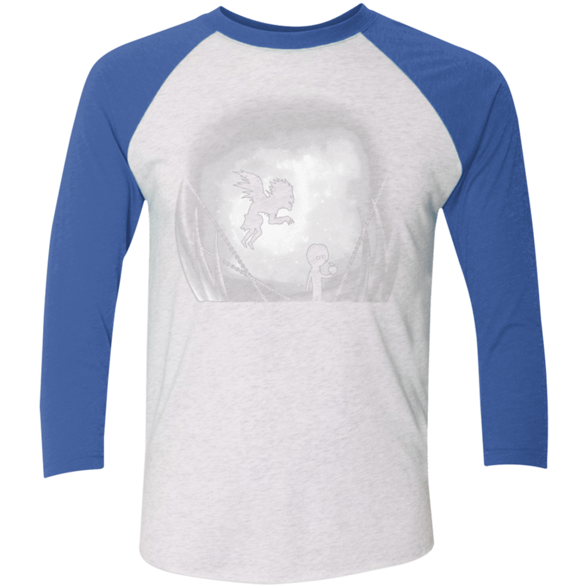T-Shirts Heather White/Vintage Royal / X-Small Light in Limbo Men's Triblend 3/4 Sleeve