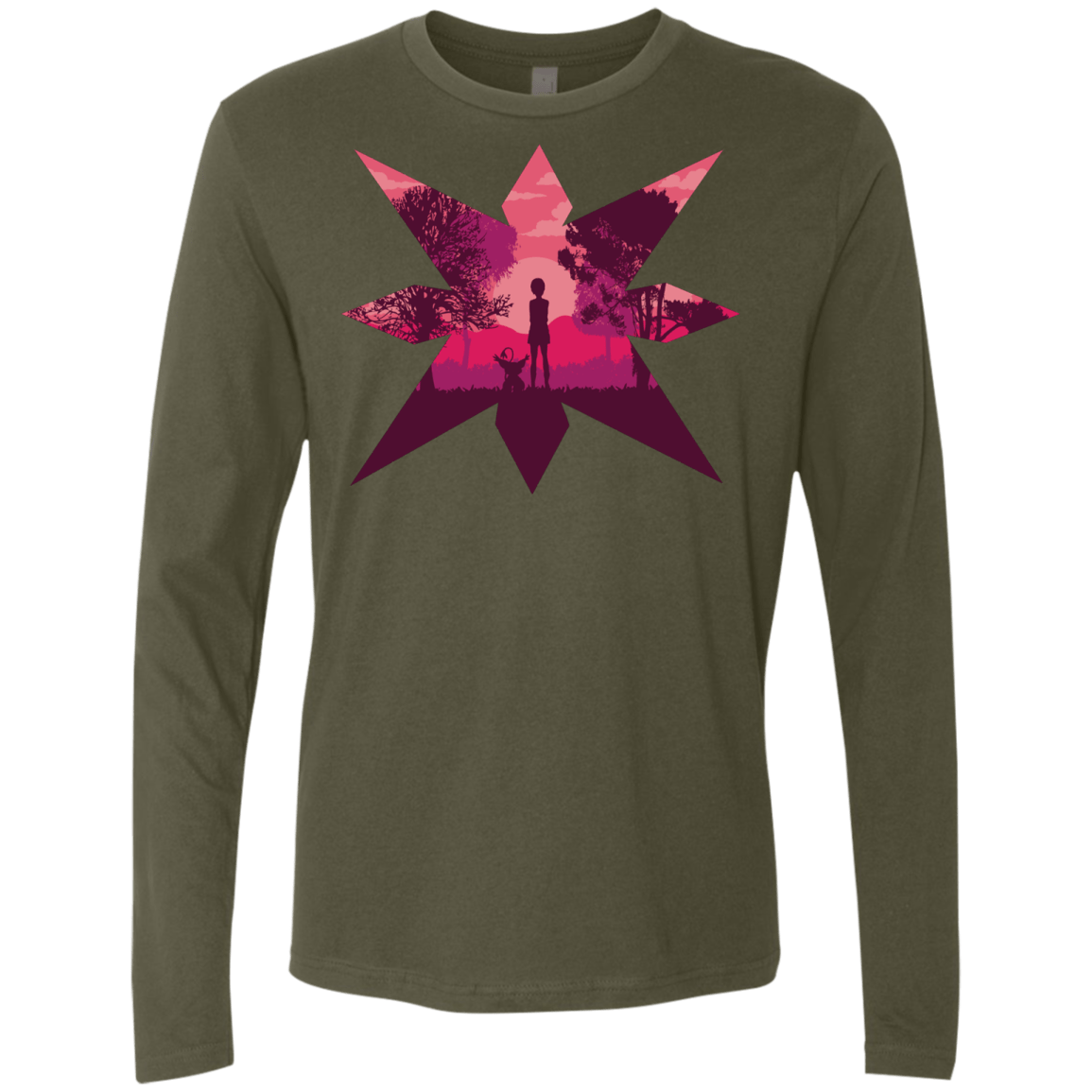 T-Shirts Military Green / S Light Men's Premium Long Sleeve