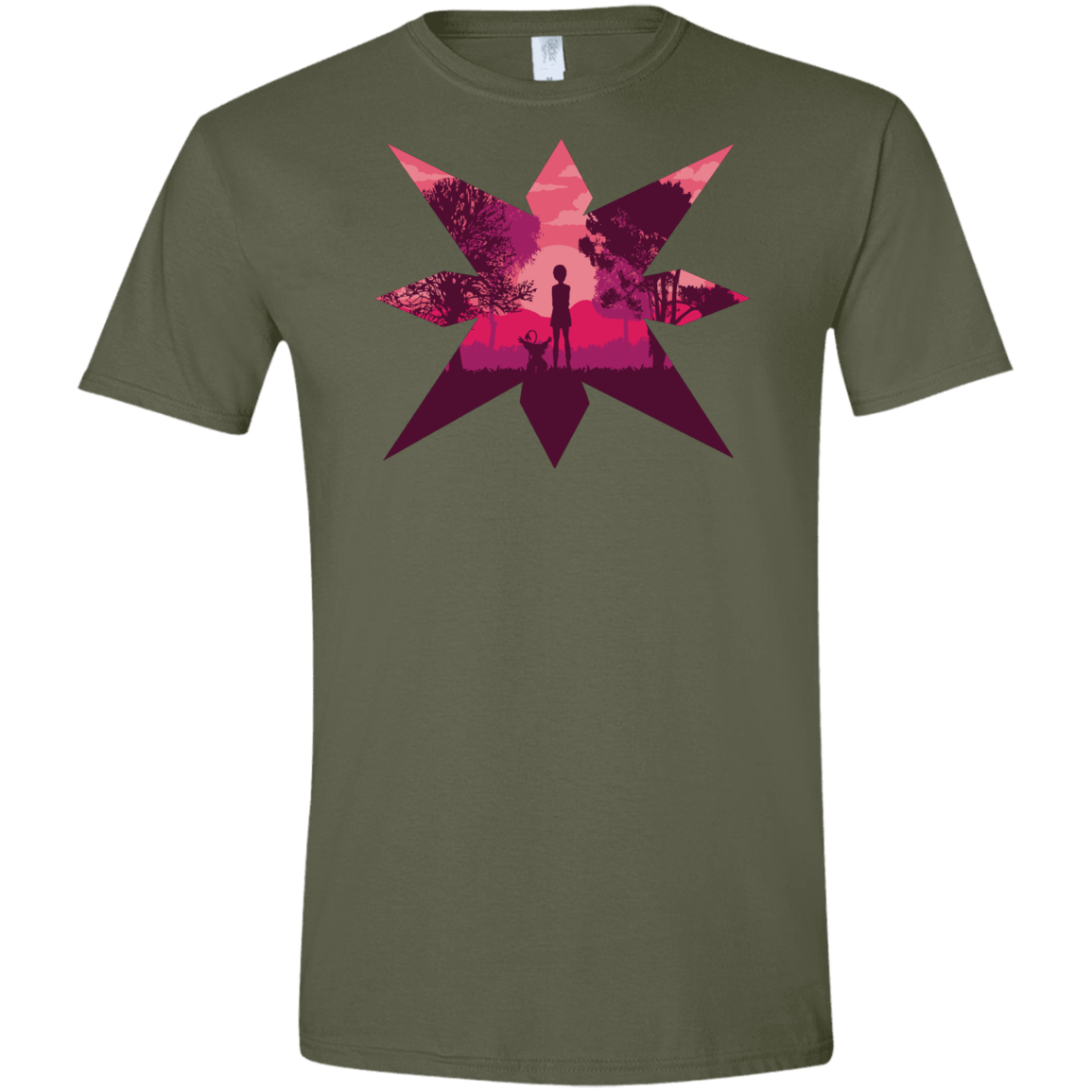 T-Shirts Military Green / S Light Men's Semi-Fitted Softstyle