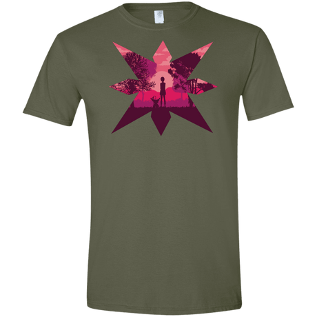 T-Shirts Military Green / S Light Men's Semi-Fitted Softstyle