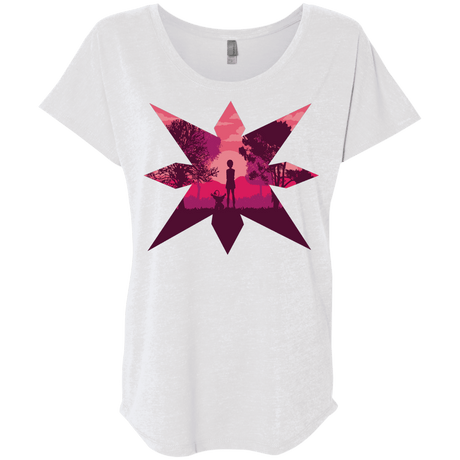 T-Shirts Heather White / X-Small Light Triblend Dolman Sleeve