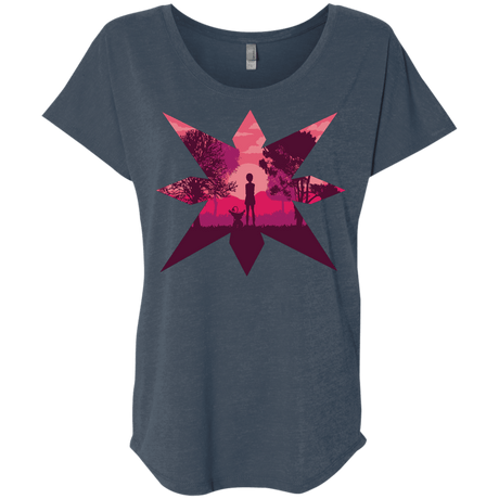 T-Shirts Indigo / X-Small Light Triblend Dolman Sleeve
