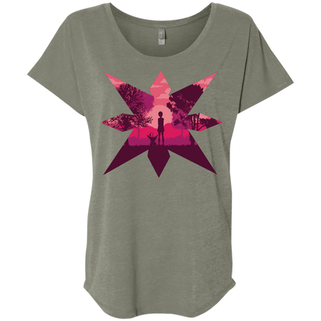 T-Shirts Venetian Grey / X-Small Light Triblend Dolman Sleeve