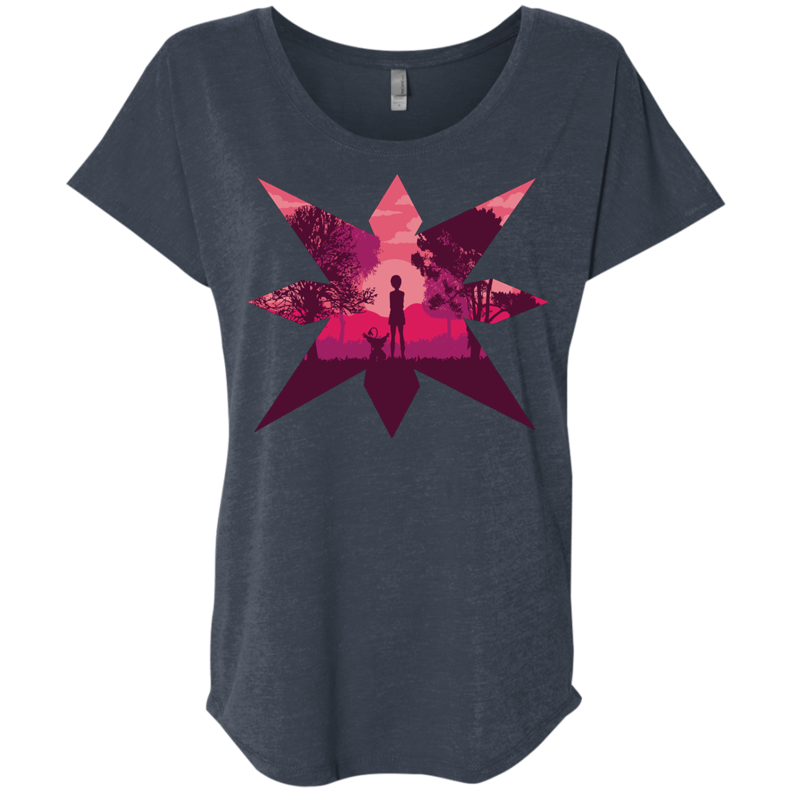 T-Shirts Vintage Navy / X-Small Light Triblend Dolman Sleeve