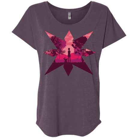 T-Shirts Vintage Purple / X-Small Light Triblend Dolman Sleeve