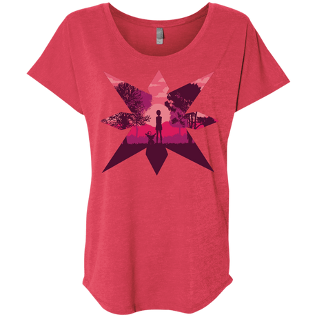 T-Shirts Vintage Red / X-Small Light Triblend Dolman Sleeve