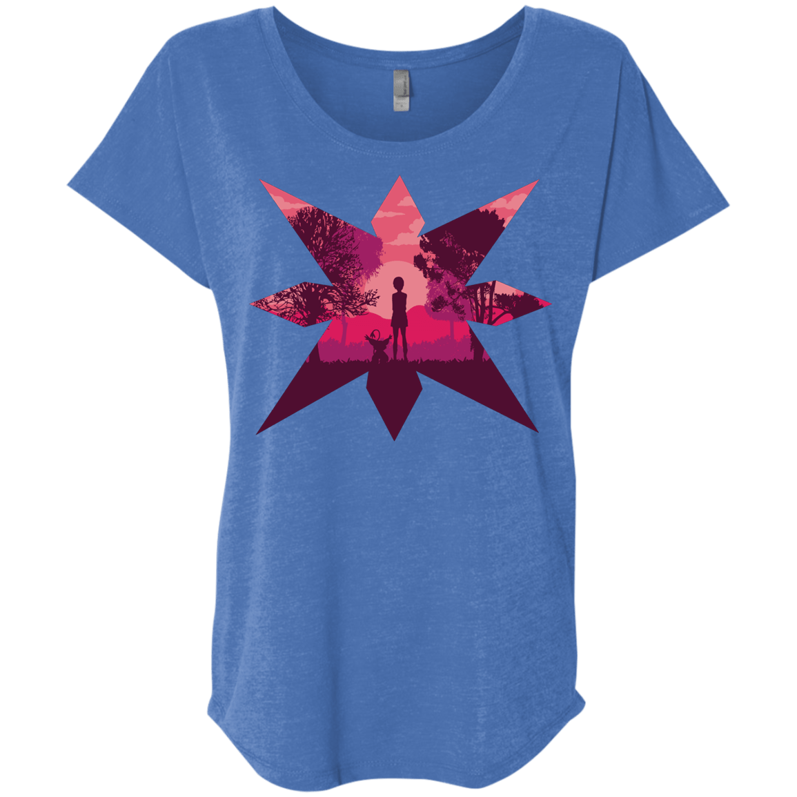 T-Shirts Vintage Royal / X-Small Light Triblend Dolman Sleeve