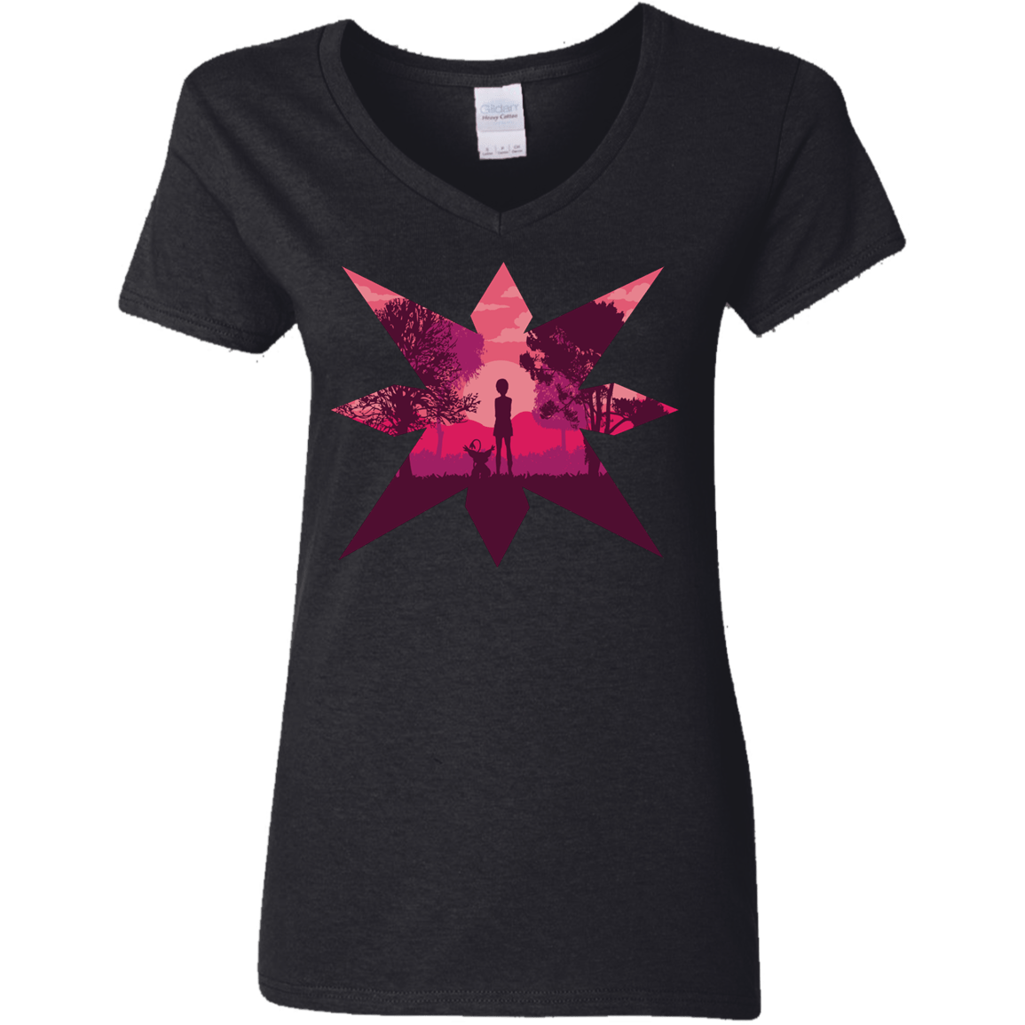 T-Shirts Black / S Light Women's V-Neck T-Shirt