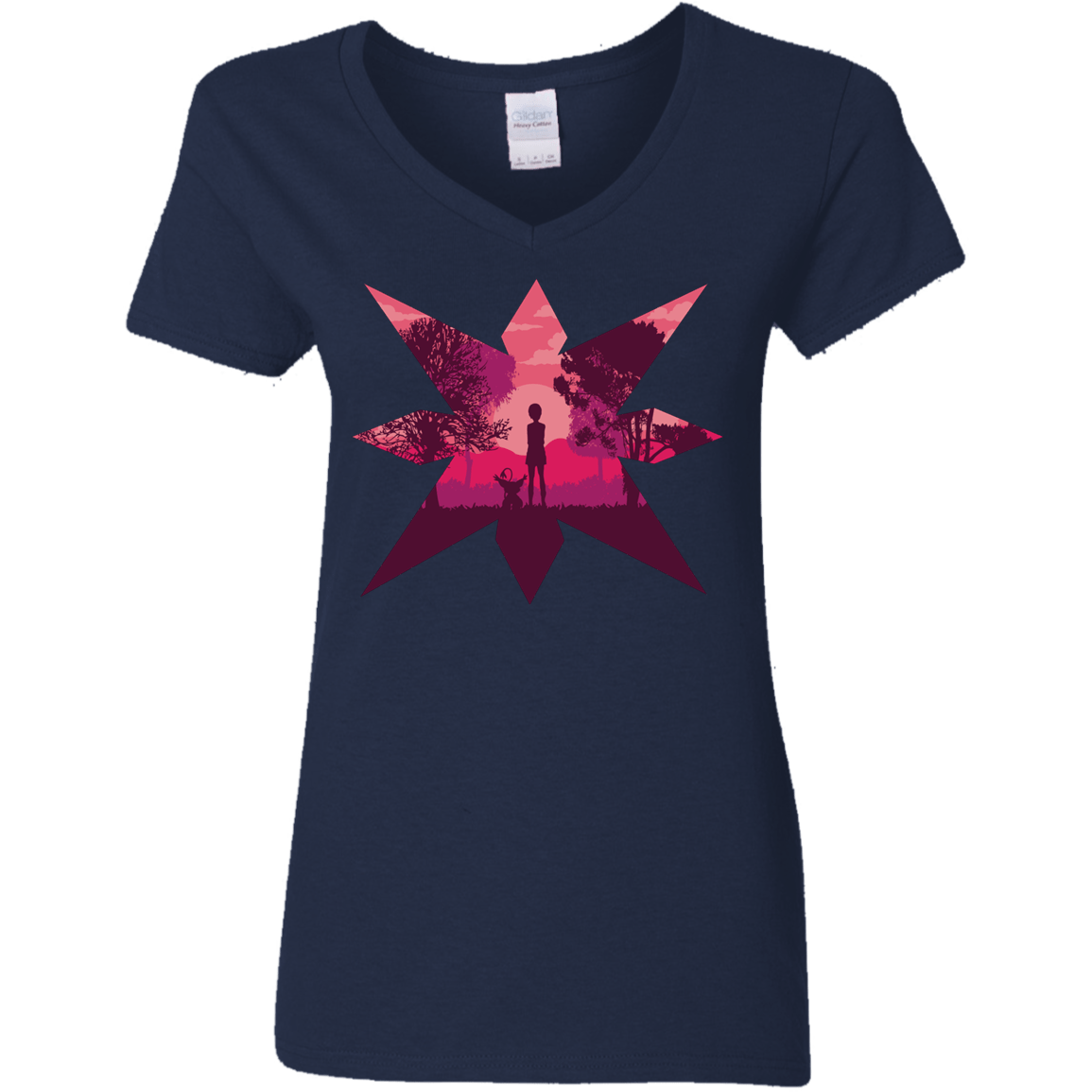 T-Shirts Navy / S Light Women's V-Neck T-Shirt