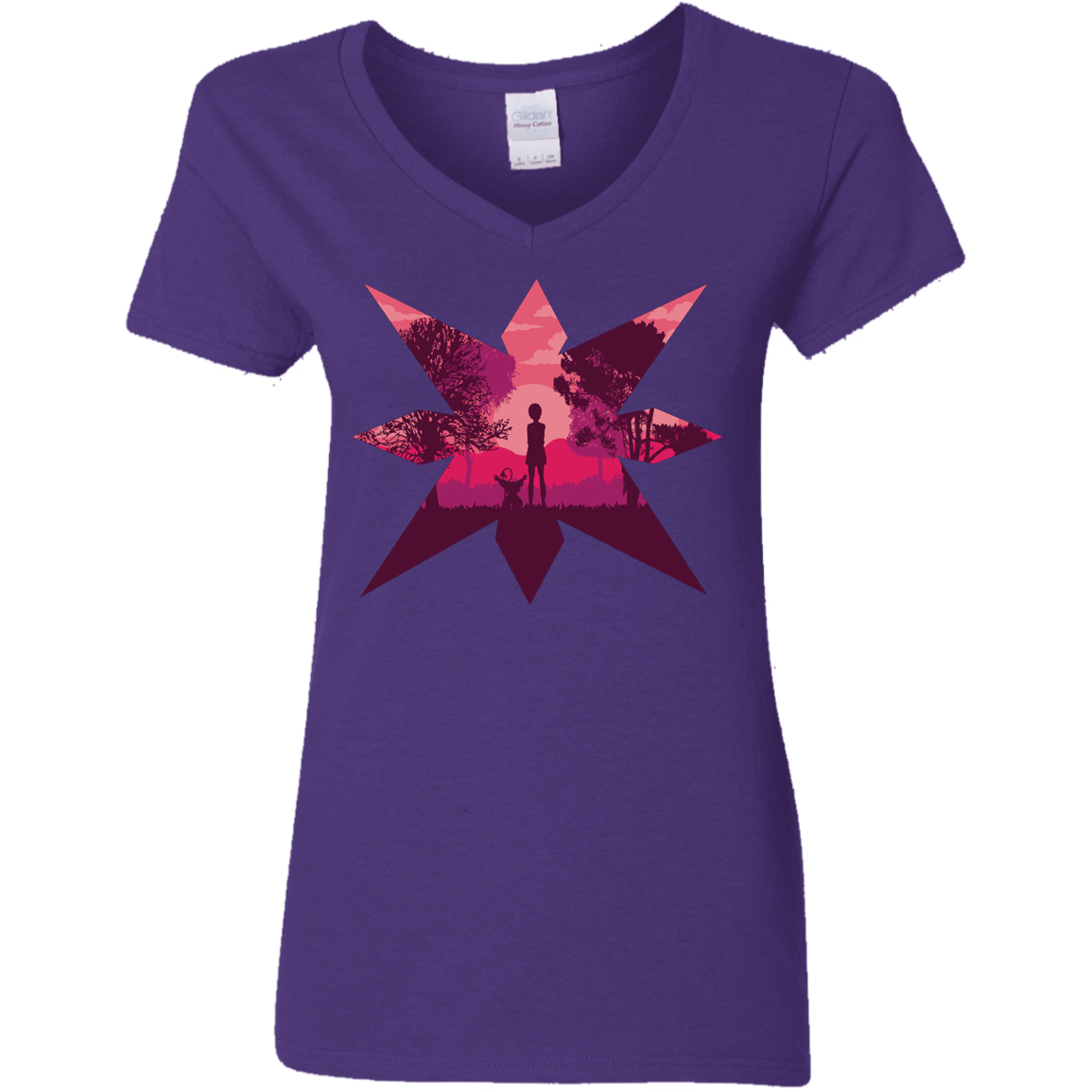 T-Shirts Purple / S Light Women's V-Neck T-Shirt