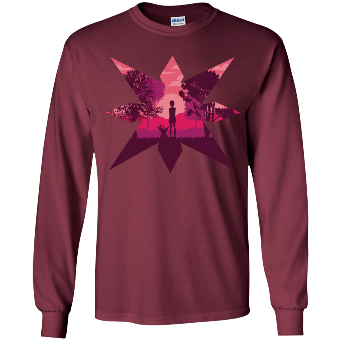 T-Shirts Maroon / YS Light Youth Long Sleeve T-Shirt