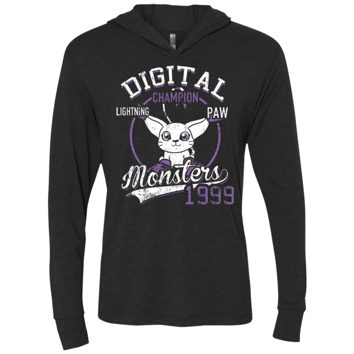 T-Shirts Vintage Black / X-Small Lightning Paw Triblend Long Sleeve Hoodie Tee