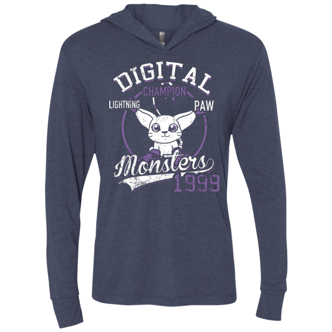 T-Shirts Vintage Navy / X-Small Lightning Paw Triblend Long Sleeve Hoodie Tee