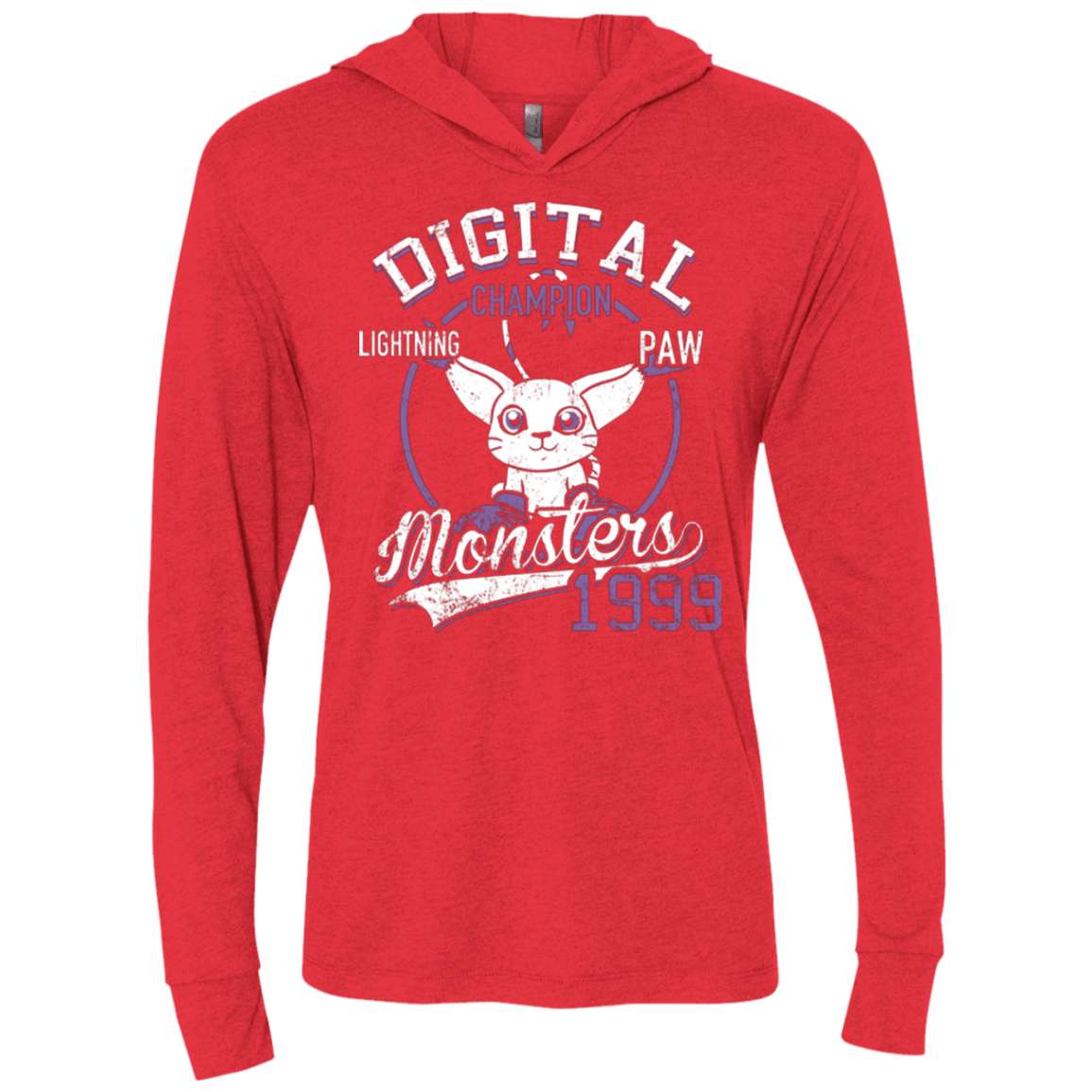 T-Shirts Vintage Red / X-Small Lightning Paw Triblend Long Sleeve Hoodie Tee