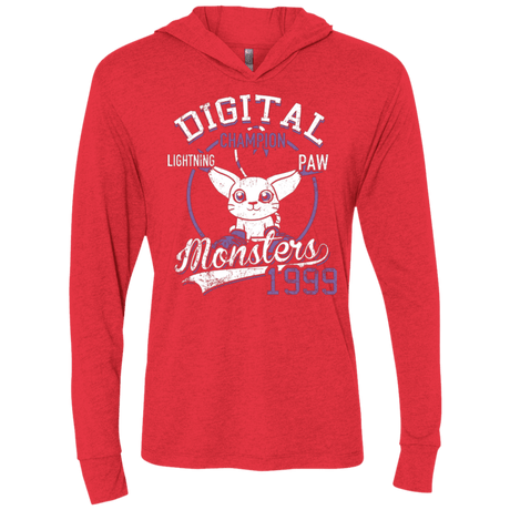 T-Shirts Vintage Red / X-Small Lightning Paw Triblend Long Sleeve Hoodie Tee